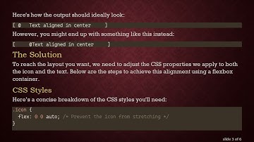 Achieve Perfect Alignment in CSS: Center Text and Left Align an Icon with Ease