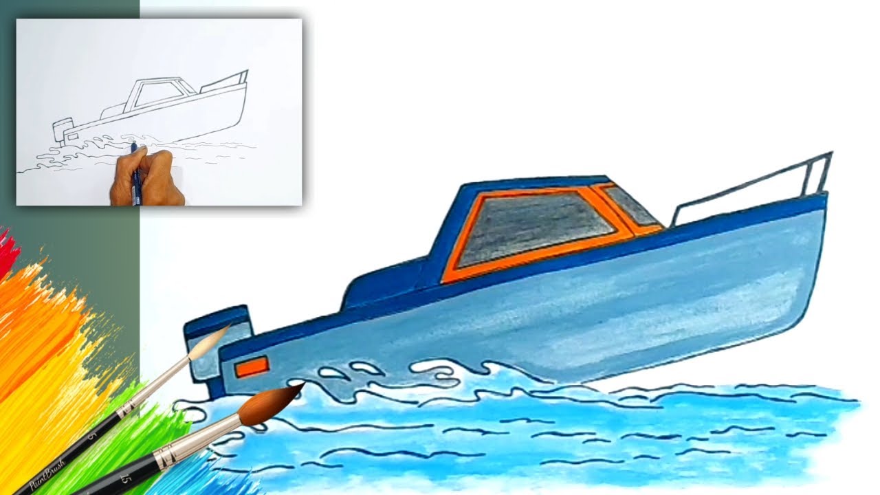 SpeedBoat Easy Drawing & Coloring. --------------------- #speedboat #boat # drawings #drawinglessons #coloringpa…