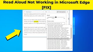 Read Aloud Not Working in Microsoft Edge [FIX]