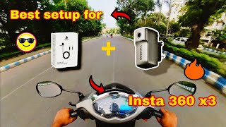 Best motovlog setup|😀For insta 360 x3😎||maono mic And adaptor 🧐/How to set insta 360 on helmet||