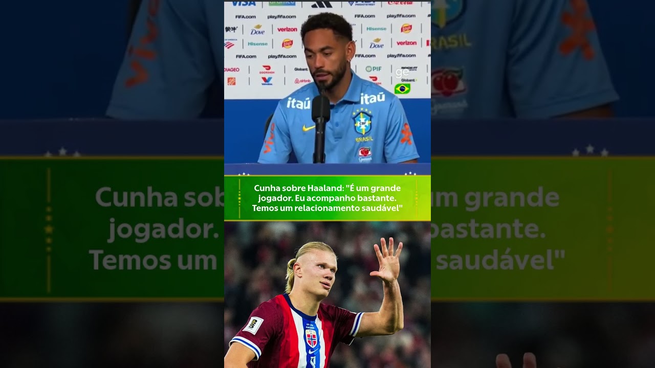 MATHEUS CUNHA EXALTA HAALAND: "GRANDE JOGADOR" | #shorts | ge.globo