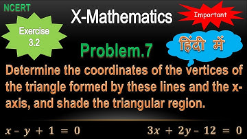 Determine the coordinates of the vertices of the triangle formed by these lines and the x-axis | X
