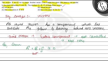 Two vectors \( \vec{A} \) and \( \vec{B} \) lie in a plane. Another...