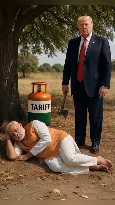Trump fun, Modi Asleep Under Tree — Tariff Drama Explained!#funny #politicalhumor #memes #trump