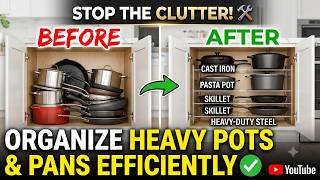 Stop Stacking Heavy Pots! These Adjustable Organizer Racks Save Cabinet Space 🍳✨