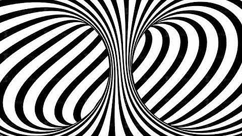 Twisted torus illusion 3d seamless loop animation. Optical illusion wormhole tunnel.