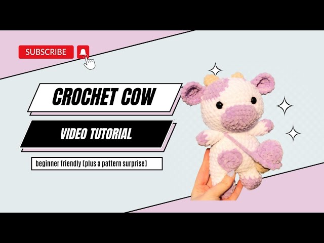 Cow crochet plush, 10 in/25cm, soft yarn amigurumi