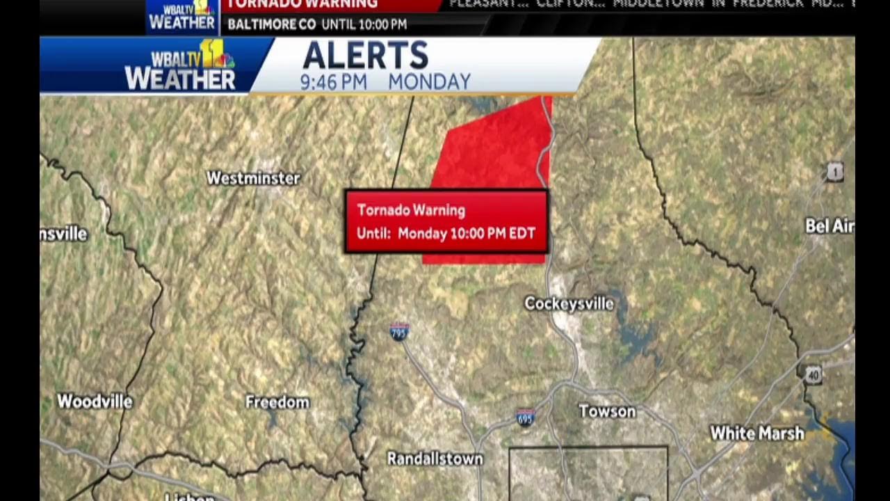 Tornado Warning tracking severe weather in Maryland YouTube