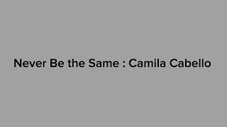 never be the same : Camila Cabello ( Lyrics video ) [ Gray/Lyrics/Eng ]