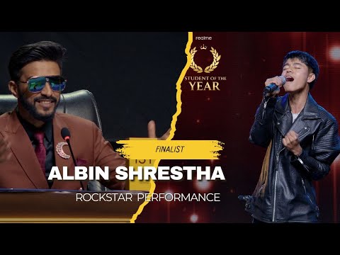 Albin Shrestha  in realme Student of the year, Judges   Arif Ali, Rajesh Hamal, Rekha Thapa
