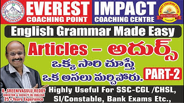 ARTICLES -2 | BY B. SREENIVASULU REDDY SIR