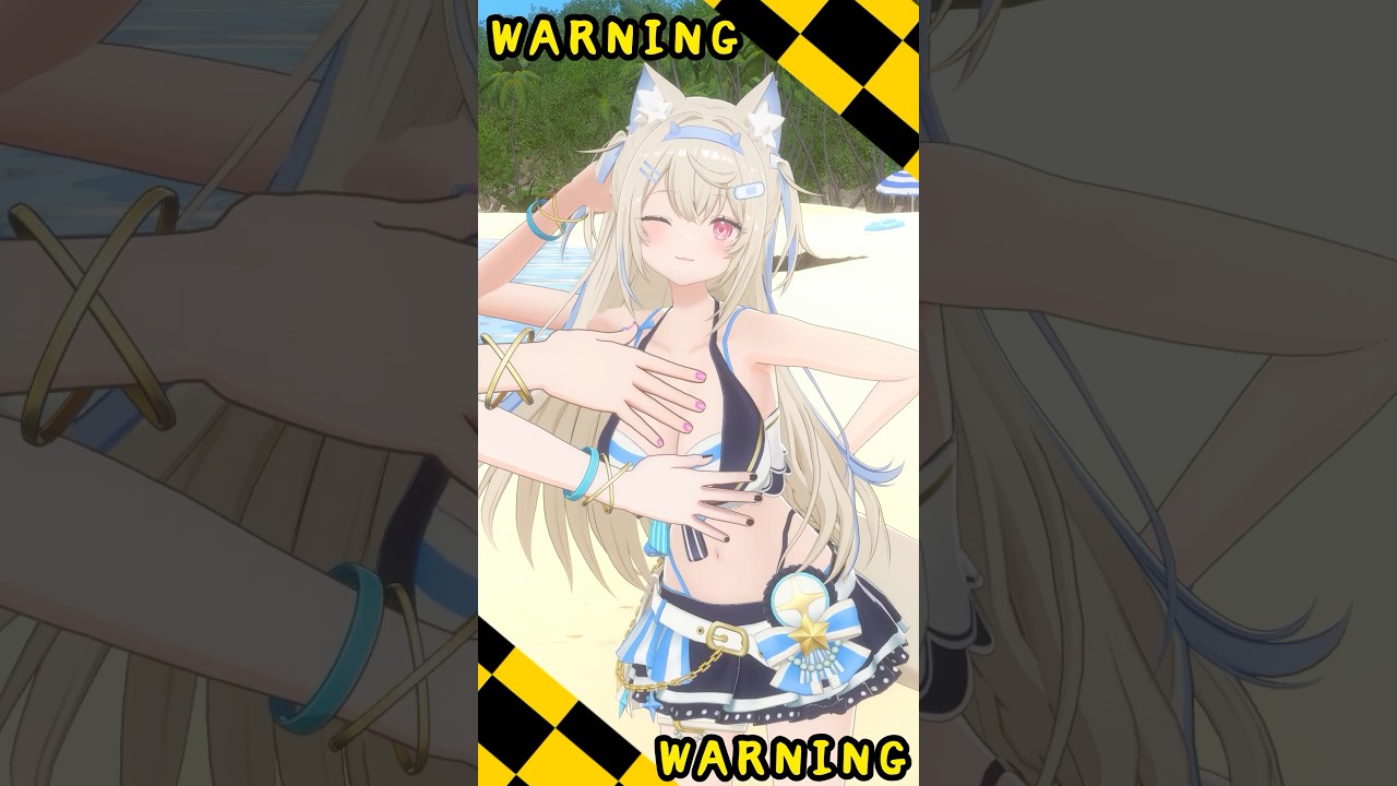 ⚠️ mischief on the beach とてもキューティーでしょ👙 #FUWAMOCO #ホロライブ #vtuber #holoAdvent #shorts
