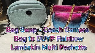 See how I fit what's in my Coach Soft Pebble Camera Bag into this Gorgeous DUYP Rainbow Lambskin Bag screenshot 2