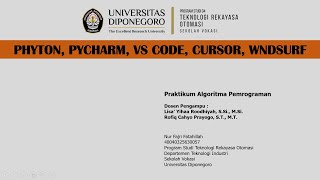 Eps. 7 Instalasi Pycharm, VSCode, Cursor, Windsurf | Praktikum Algoritma Pemrograman