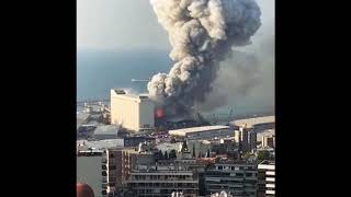 Beirut - Lebanon explosion slow mo. Drone strike?