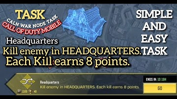 Kill enemy in HEADQUARTERS.Each Kill earns 8 points.Call Of Duty Mobile