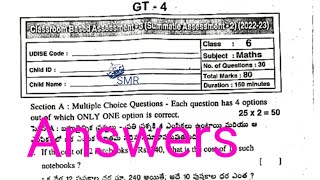 6th class sa2 cba-3 mathematics question paper answers key🔑 💯💯💯