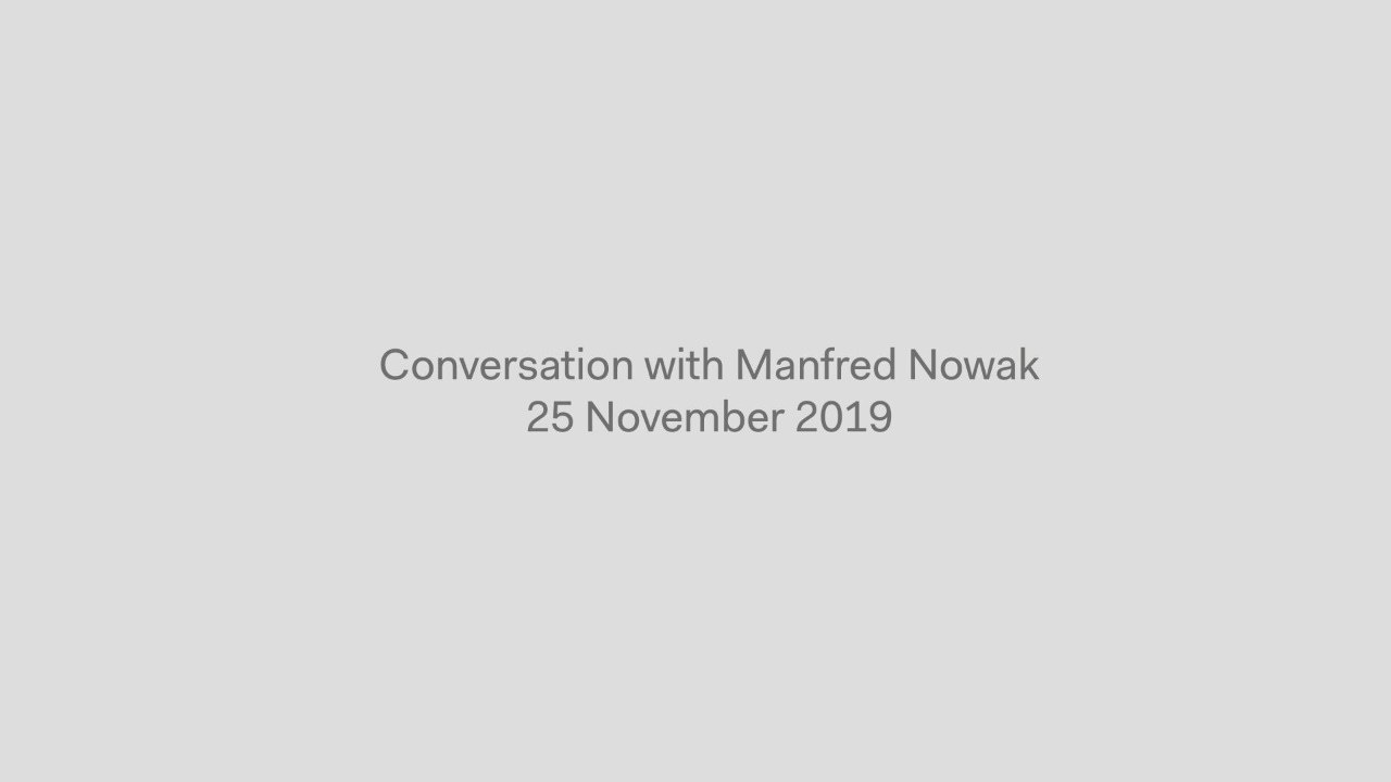 Conversation with Manfred Nowak - UN Global Study on Children Deprived ...