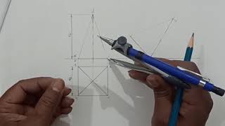 Projection of Solid: Square pyramid -Problem No 1