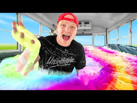 I Filled My School Bus with 1,000 Bath Bombs!