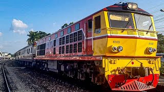 Alsthom 4149 ข.รถด่วน 86 นครศรีธรรมราช - กรุงเทพอภิวัฒน์ เข้าออกคลองจันดี 6 มี.ค 2566🇹🇭📸