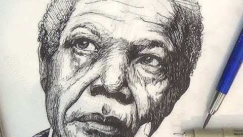 Pen and Ink Drawing Tutorials | Nelson Mandela Portrait Drawing Demonstration