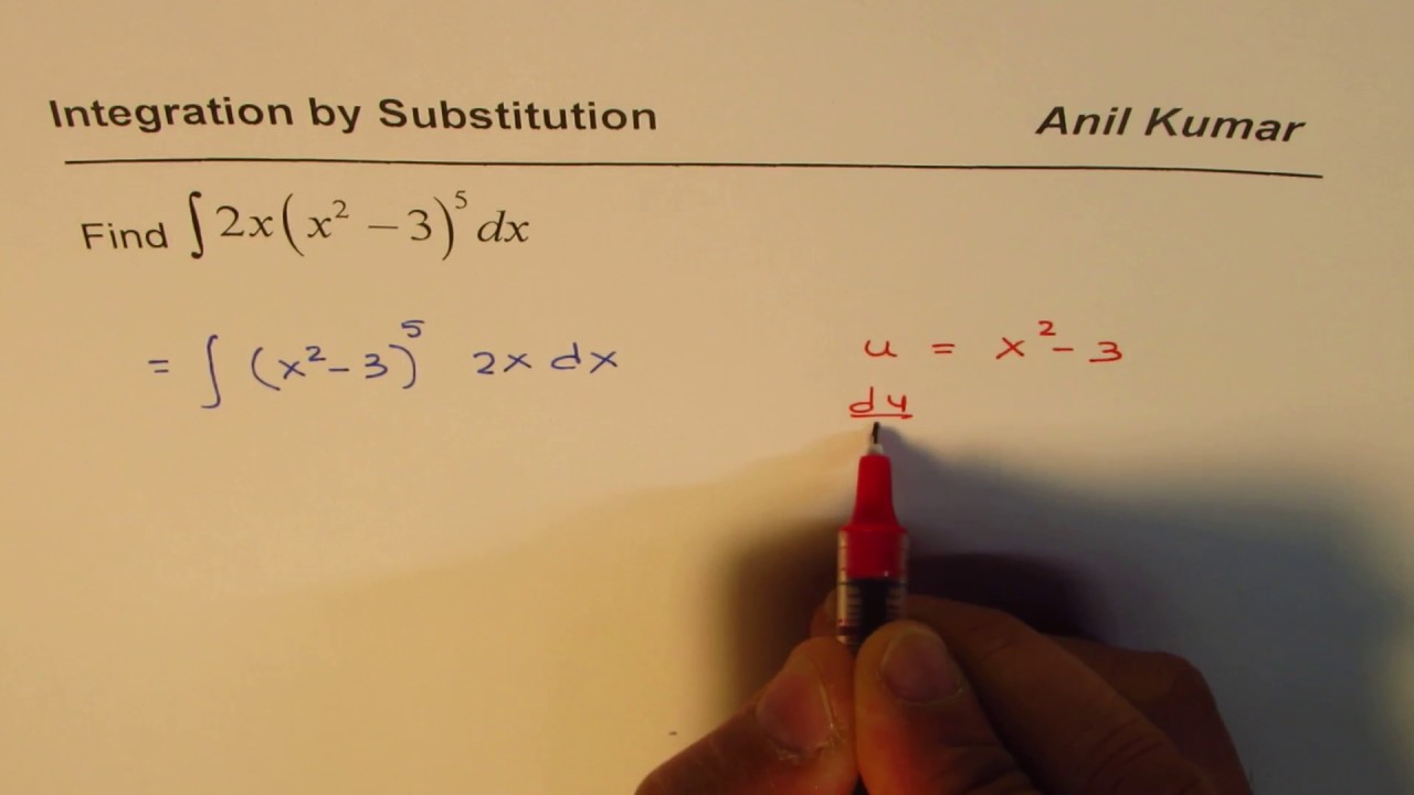 Substitution Rule for Integration of Polynomial 2x(x^2 - 3)^5 - YouTube