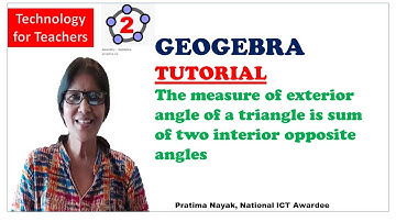 GEOGEBRA TUTORIAL 2 | TEACHING AID |  EXTERIOR ANGLE AND SUM OF INTERIOR OPPOSITE ANGLES IN TRIANGLE
