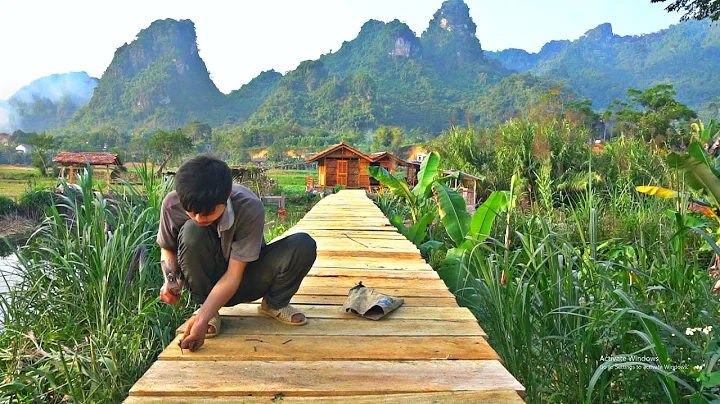KONG completed the super long wooden bridge alone after a day of hard work from villagers helping - DayDayNews