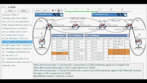 OSPF NSSA Simulation - Animate LSA, LSDB (3.2)