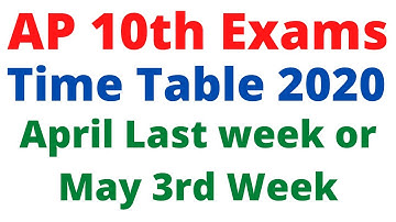 AP 10th Exams 2020 | AP 10th Class SSC Time Table 2020 | AP 10th Class Exams 2020