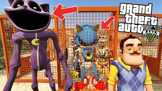 Catnap Hello Neighbor Ve Korku Karakterleri̇ni̇ Kaçirdi - Gta 5 Mods