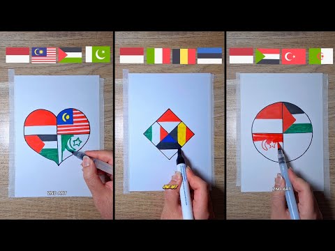 Drawing Supporter of Palestine 🇵🇸 🚩Flag Drawing 🚩