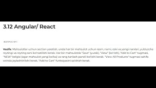 Intership Frontend 3.11-12 Angular/React