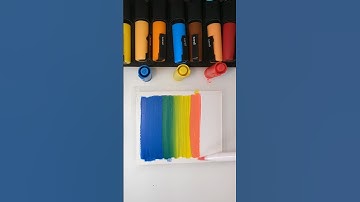 How to Make a Gradient with Rainbow Colors! ✍️ Do You Love Acrylic Markers?! 🤔 #art #hack #tutorial