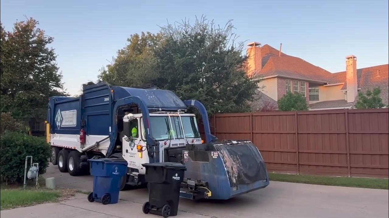 Waste Connections Autocar ACX blue Curotto Can collecting Trash YouTube