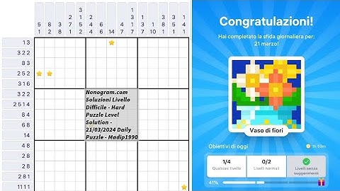 Nonogram.com Soluzioni Livello Difficile - Hard Puzzle Level Solution - Daily Puzzle - Madip1990