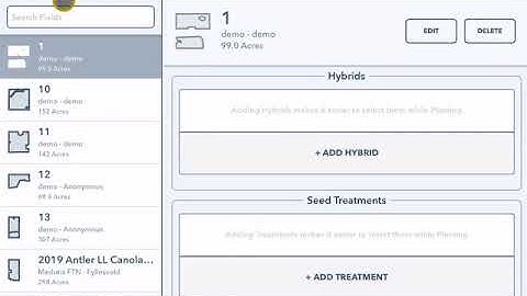 Field View Cab App "Fields" Tab
