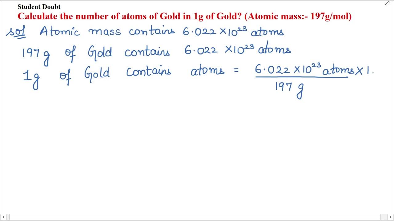 Calculate the number of atoms of