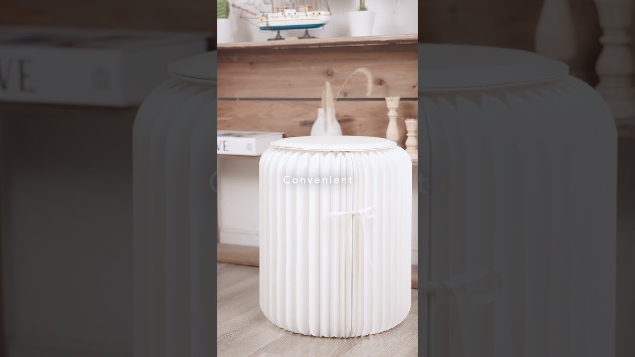 🌿 Introducing the White Paper Folding Stool by Deconovo 🌿