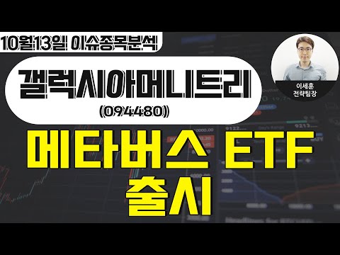   갤럭시아머니트리 094480 메타버스 ETF 출시