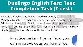 Duolingo English Test: Text Completion (C-test) - Practice Tasks and Improvement Tips