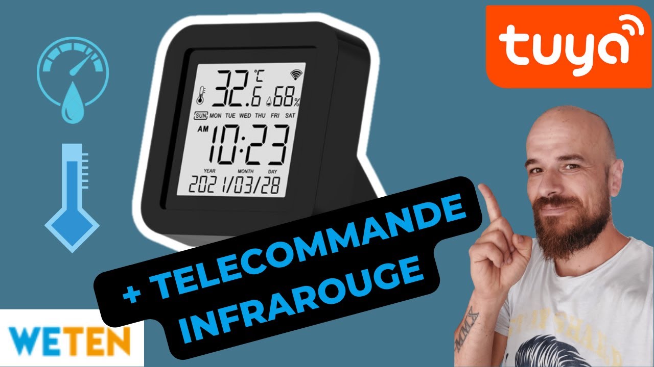 Thermomètre hygromètre avec infrarouge TUYA pas cher