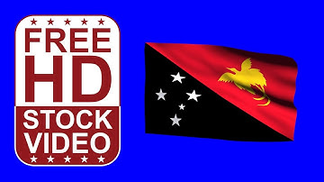 Free Stock Videos – Papua New Guinea flag waving on blue screen 3D animation