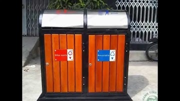 Bán thùng rác ngoài trời mẫu mã đẹp, thùng giác phân loại hai ngăn, thùng rác ngoài trời a78-o