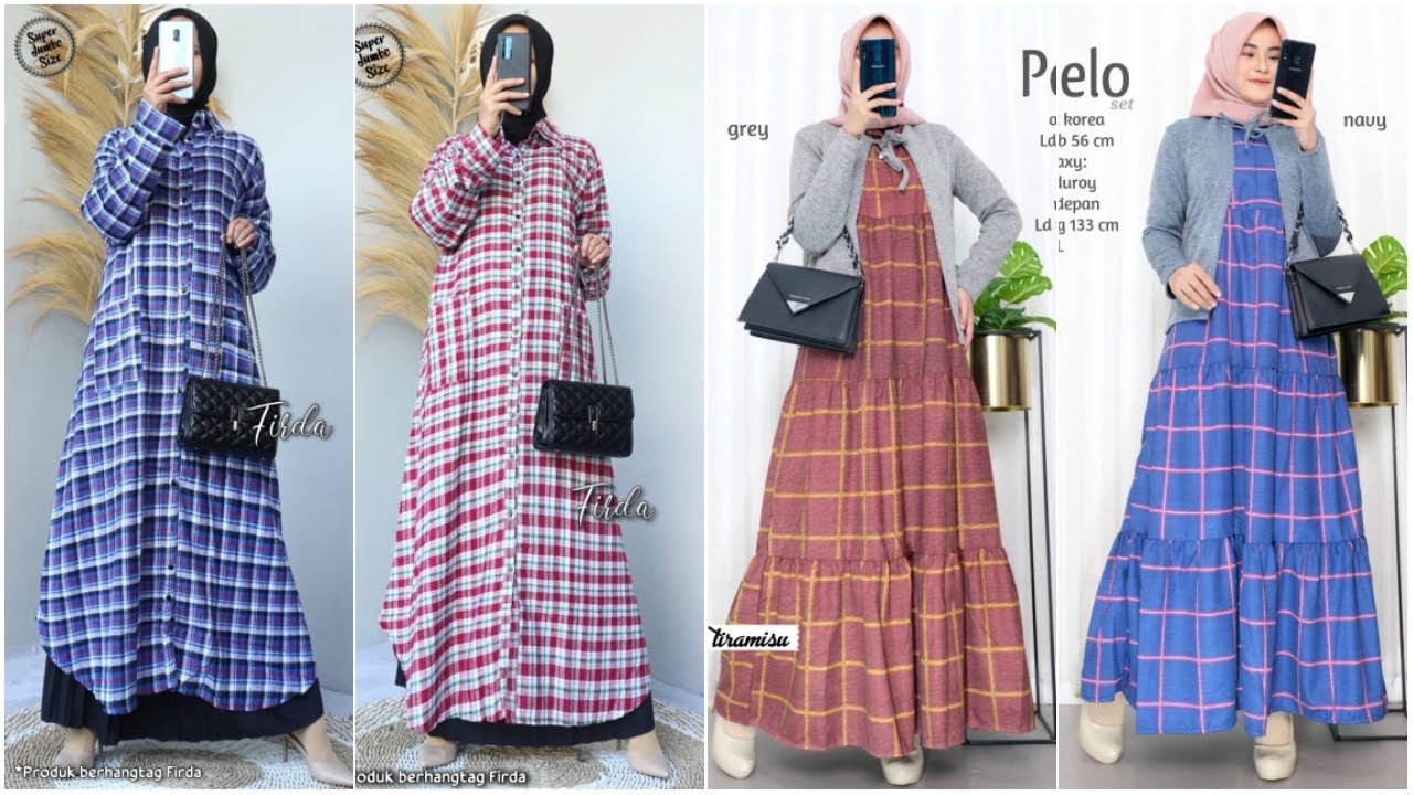41 MODEL GAMIS TERBARU || Gamis Trend Masa Kini Motif Kotak Kotak Keren banget😍