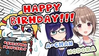 [ENG SUB/Holostars] Axel is DUMBSTRUCK when Achan comes to his Birthday Party with NodokaSan