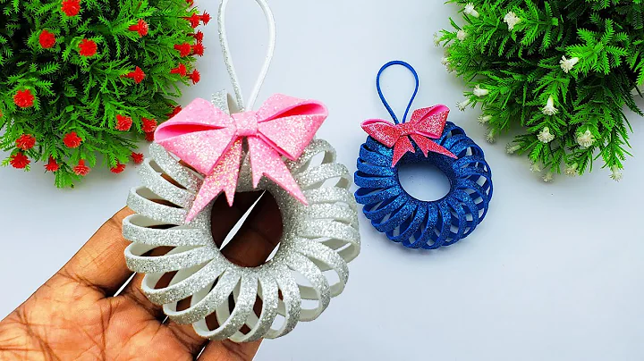 Mini Wreath Making With Eva Glitter Foam | Christmas Tree Decor Ornaments | Diy Christmas Crafts