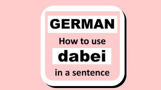 LEARN GERMAN | MEANING OF \