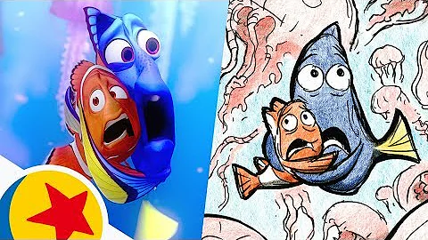 Marlin and Dory in the Jellyfish Forest from Finding Nemo | Pixar Side by Side